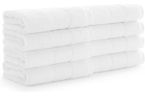Aston & Arden Aegean Terry Wash Cloths - Set of 8 - Ringspun Turkish Cotton Thick and Soft Absorbent Luxury Hotel and Spa Bathroom Towel, 600 GSM, 13 x 13 in, White