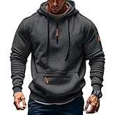 TAFLE Men's Fleece Hoodie Sweatshirts Workout Athletic Hoodies Long Sleeve Quarter Zip Pullover Sweatshirt with Kanga Pockets