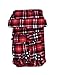 Women's 3 Piece Fleece Pattern Winter Set-Hat, Gloves, and Scarf, Red Plaid