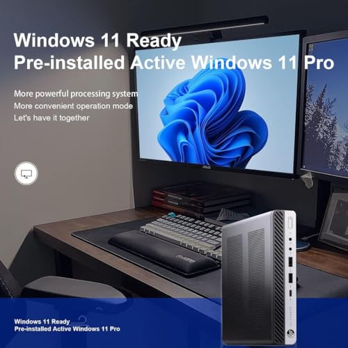 HP EliteDesk 800 G3 Mini computadora de computadora, Paquete de Monitor FHD de 27 Pulgadas PC Set, Core i5-6500T Desktop PC, 8 GB de RAM, 256 GB SSD, Teclado y Mouse, Win 11 Pro (Reacondicionado)