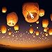 e-Joy Chinese Paper Sky Lanterns White (10) Pack - Ready to Use and Eco Friendly - 100% Biodegradable - Beautiful Wish Sky Lantern for Special Occasions, Memorials, Parties, Chinese Festival, etc.