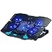 Rosewill Gaming Laptop Cooler Notebook Cooling Pad, 5 Silent Blue LED Fans w/Powerful Air Flow, Control Panel w/LCD Screen, Portable Height Adjustable Laptop Stand, Comfortable for Wrists
