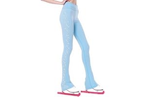 LIUHUO Figure Skating Pants Girls Training Wear Quality Crystals Black Child Skating Leggings