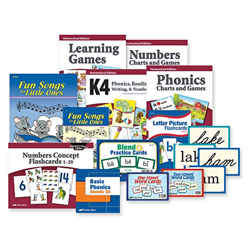K4 Complete Parent Kit Cursive - Abeka 4 Year Old Kindergarten Teacher Lesson Plans, Games and Teaching Aids for Phonics, Reading, Cursive Writing, and Numbers Full Year Combo Pack