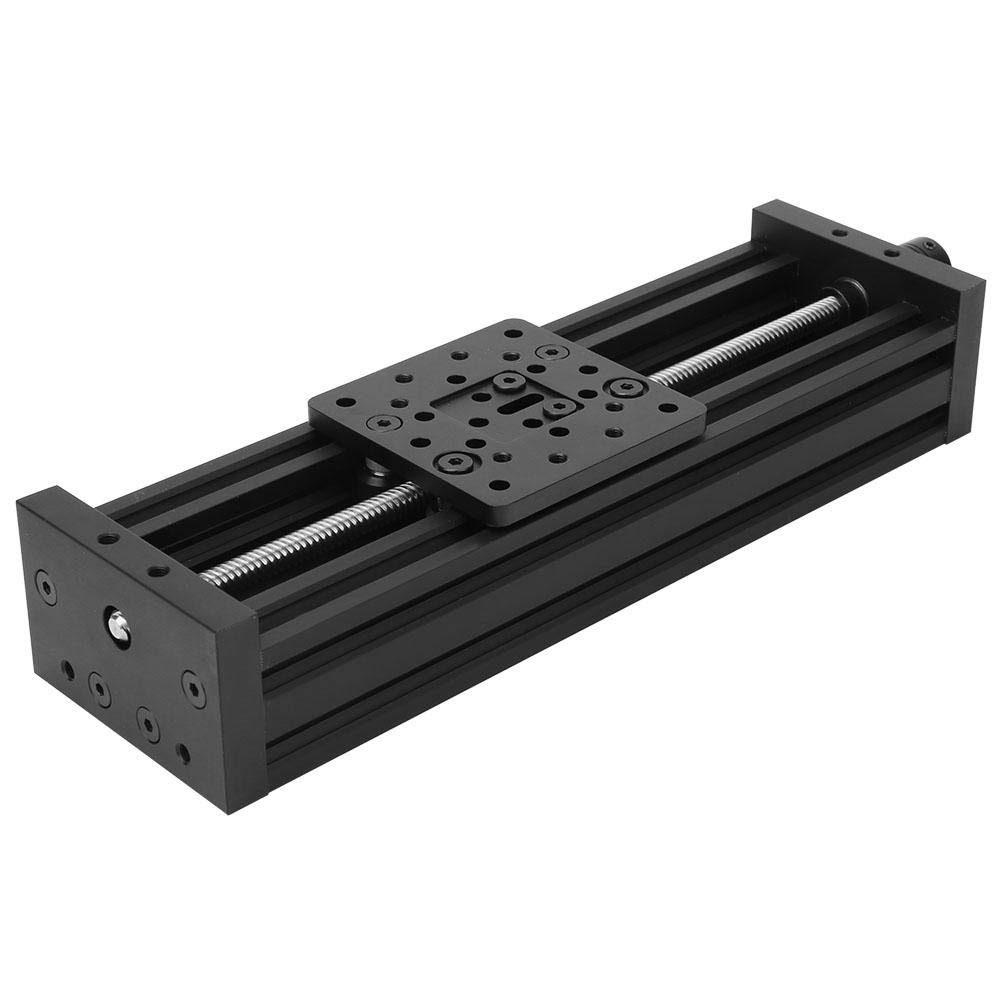 Slide Linear Table, Travel Length 250-500mm Screw Sliding Table Stage Actuator for 3D Printer Engraving Machine etc Automated Production Lines(250mm-Black)