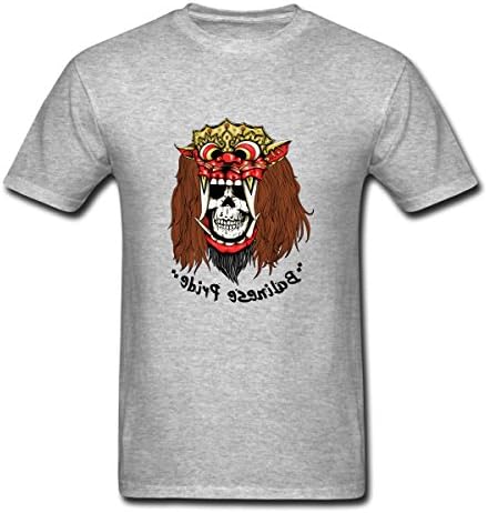 Hanlen BARONG SKULL Man Graphic Tee Crew Neck T-Shirt Size M Gray