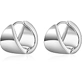 925 Sterling Silver Hoop Earrings Small Chunky Gold/Silver Hoop Earrings for Women Trendy 14k Gold Small Thick Huggie Earrings