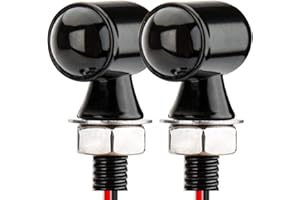 HAZAWA Micro LED Motorcycle Turn Signals Mini Blinkers Small Front Rear Indicator Compatible with Harley Davidson Honda Kawasaki Suzuki Triumph Yamaha Cruiser Choppers Street Bike (Style E)