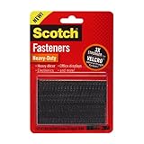 Scotch(R) Heavy-Duty Fasteners, 2 Sets of 1 x 3 Inches, Strips ,Black 6-PACK