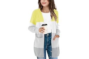 Amarmia Girl's Open Front Cardigan Long Sleeve Knit Sweaters Kids Solid Cute Casual Loose Outerwear Coats with Pockets