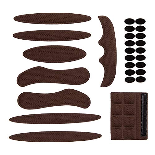 Jipemtra Helmet Padding Kit 27PCS Bicycle Replacement Universal EVA Foam Pads Set Cushions for Bike Cycling Motorcycle Helmet (Brown)