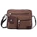 Ranboo Men Crossbody Shuolder Bag Canvas Messenger Bag Pack Travel Work Brown