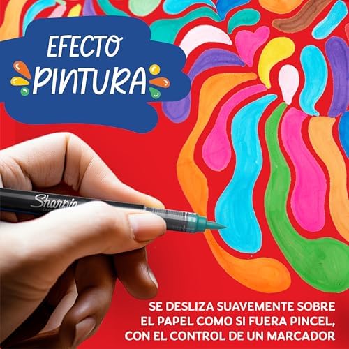 Marcadores Rotuladores acrílicos creativos de con punta de pincel base agua | Escribe en la mayoría de superficies | Materiales de arte y manualidades | Verde Esmeralda | 6 Piezas