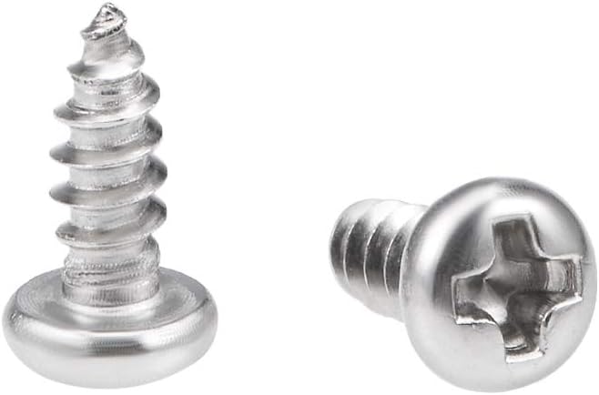 sourcing map 3x8mm Self Tapping Screws Phillips Pan Head Screw 316 Stainless Steel Fasteners Bolts 50Pcs, M3x8mm
