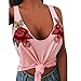 XWDA Women's Sleeveless Tee T-Shirt Floral Print Loose V Neck Vest Tank Tops