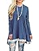 EMVANV Women's Cozy Fall Long Sleeve Lace Extender A Line Flattering Tunic Tops