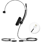 Yealink YHS34 Lite Mono Telephone Headset with RJ9 Jack Phone Headset with Microphone Noise Canceling, Compatible Poly Snom Desk Landline Phones (2.1m Cable)