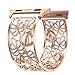 Apple Watch Band 42mm Women Rose Gold, Hollow Floral Apple Watch Replacement Strap, Jewelry iWatch Bands for Series 3,2,1,Sport,Nike+