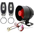 VJOYCAR Wireless Car Alarm with Remote Control Anti-Theft Burglar Vibration Sensor Horn Siren Universal 12V Vehicle Security System Auto DIY Install (New Manual Control*2)