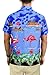 La Leela Hawaiian Shirt For Men Short Sleeve Front-Pocket Camp Shirt Royal Blue