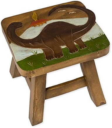 Brontosaurus Dinosaur Design Hand Carved Acacia Hardwood Decorative Short Stool