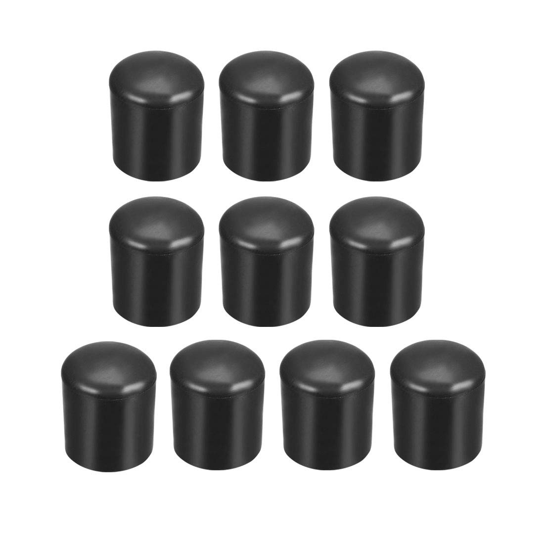sourcingmap 10pcs Furniture Desk Chair Round Rubber Leg Tip Cap 13mm Inner Diameter Black