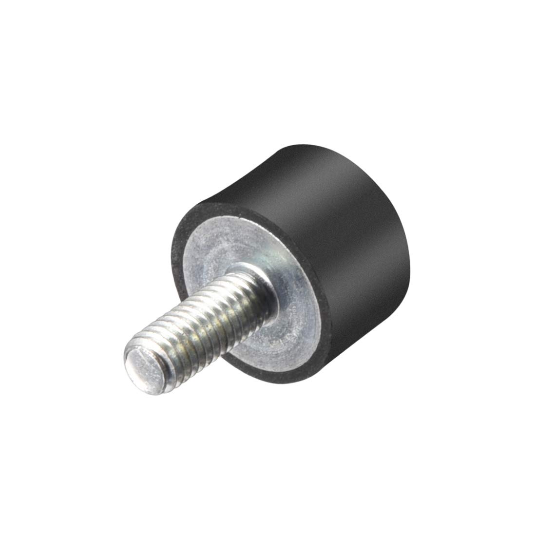 sourcing map M5 Thread Rubber Mounts,Vibration Isolators,Cylindrical Shock Absorber with Studs 15 x 10mm