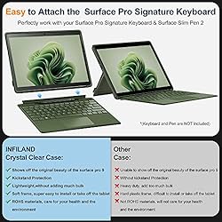 INFILAND Surface Pro 9 Case, Crystal Clear