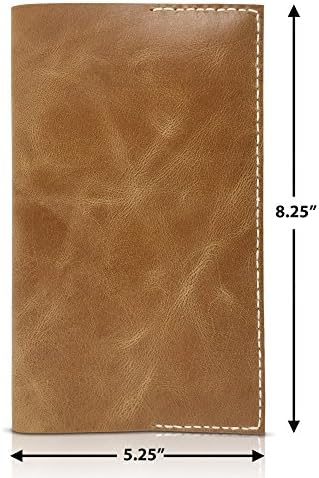 Leather Notepad Lined Refillable Moleskine Cahier Large Professional Hand Sewn Writing Journal – Field Notes To Do List Job Task Organizer - Daily Note Taking Pad to Write In (Tan)