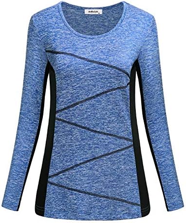 Women's Workout Shirts Long Sleeve Round Neck Activewear Running Yoga Tops
