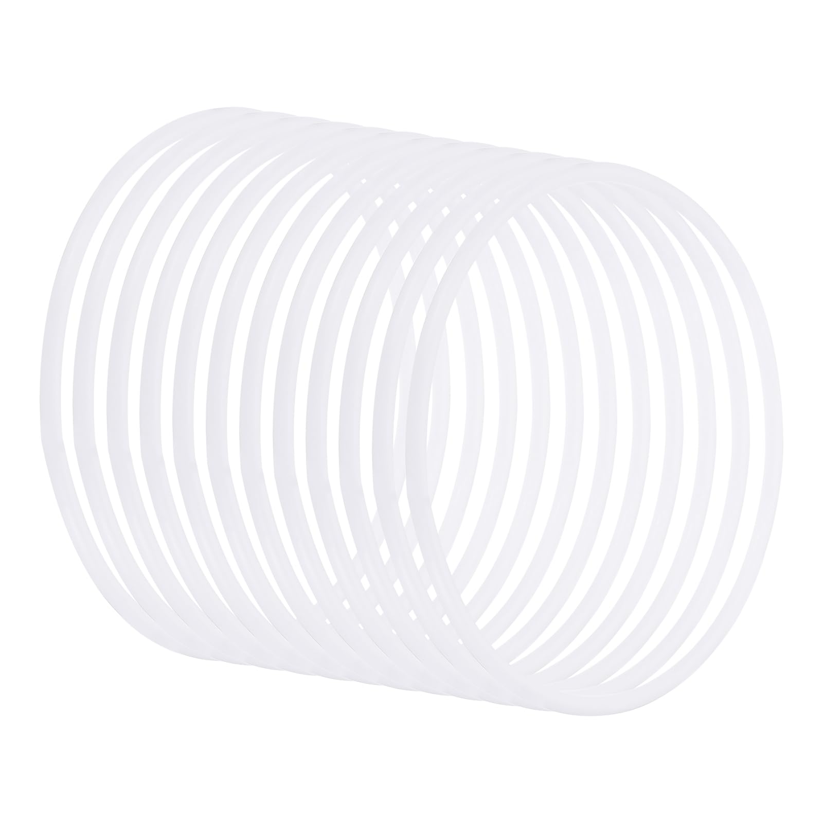 PATIKIL 5.7 Inch Dream Catcher Rings, 30 Pcs Plastic Macrame Wreath Floral Round Ring Hoop for Home Car DIY Craft Wedding Wall Hanging Decorations, White