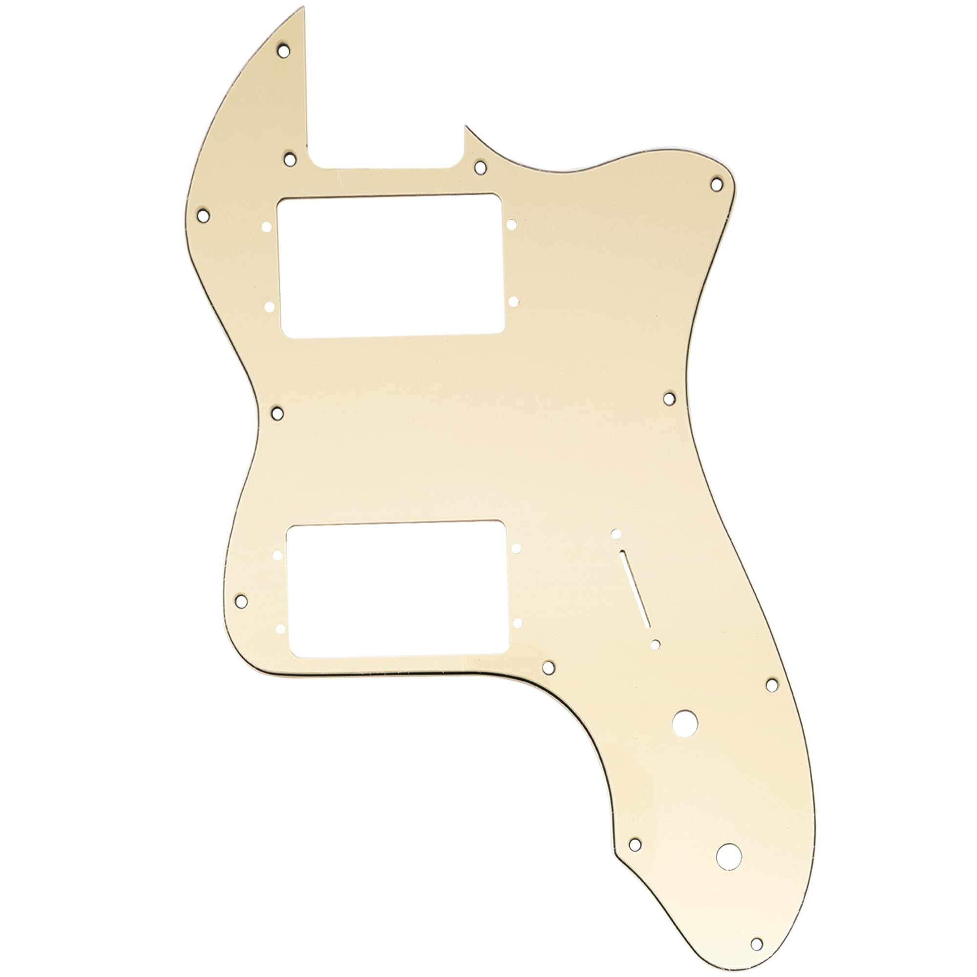 Musiclily Pro 12 Holes Wide Range HH Guitar Pickguard For USA/Mexico Fender 72 Tele Thinline Style Electric Guitar, 3Ply Cream