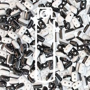 Bead It! - SUPERDUO RULLA 3X5MM DUETS BLACK/ WHITE 22GM/TB By Stallings Stained Glass
