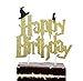 Harry Potter Inspired Birthday Cake Topper For All Ages Gold Glitter Cardstock Unique Harry Potter Themed
