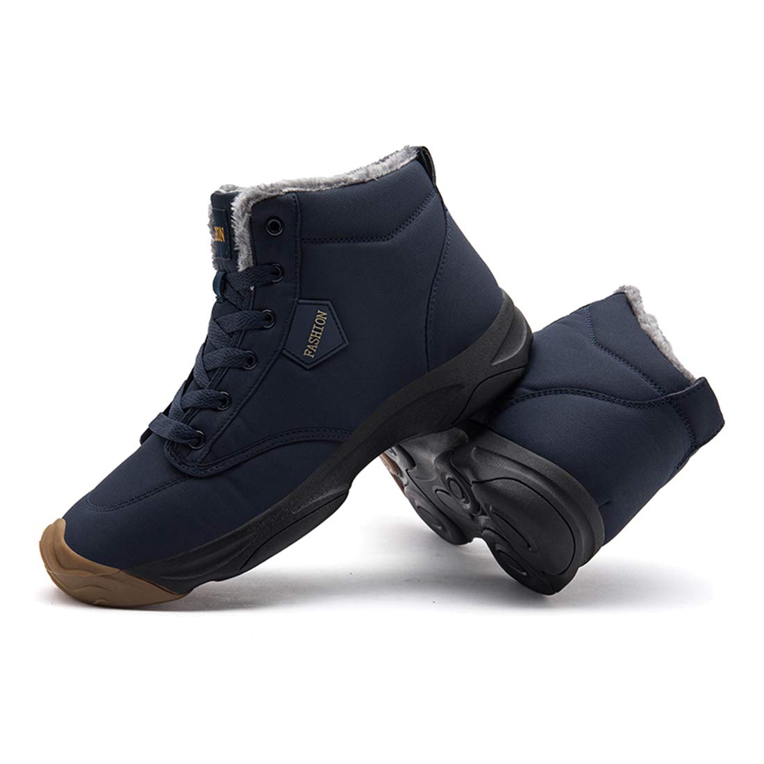 GOUPSKY Snow Boots for Men Lightweight Lace up Winter Shoes Outdoor Fur Lined Booties