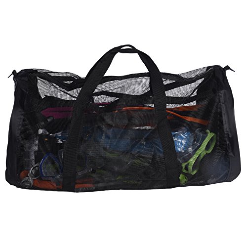 Ivation Dive Bag Heavy Duty Mesh Duffel Bag, Features Storage Pouch