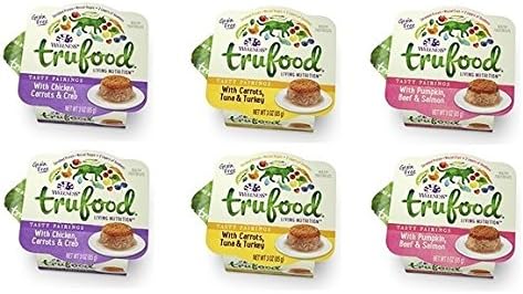Wellness TruFood Living Nutrition Tasty Pairings Healthy Cat Food 3 Flavor Variety Bundle: (2) Pumpkin, Beef &amp; Salmon, (2) Carrots, Tuna &amp; Turkey and (2) Chicken, Carrots &amp; Crab, 3 Oz Ea (6 Cans)