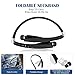 Bluetooth Headphones, Foldable Bluetooth Headset with Retractable Earbuds, Noise Cancelling Stereo Neckband Wireless Headset 16 Hours Playtime, V4.1, Built-in Mic