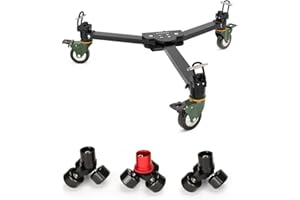 PROAIM Agile Heavy-Duty Floor/Track Studio Dolly. for Single Spiked & Double Spiked Tripods. Robust Construction, 360° Rotati