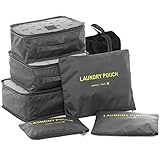 HiDay 7 Set Packing Cube System - 3 Travel Cubes + 3 Pouches + 1 Premium Shoes Bag - Perfect Travel Luggage Organizer