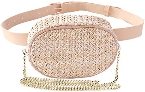 Women Waist Bag Fashion Belt Pack Round Fanny Pack Stylish PU Waist Pouch Adjustable Belt Chain Shoulder Bag (fanny pack for Khaki)