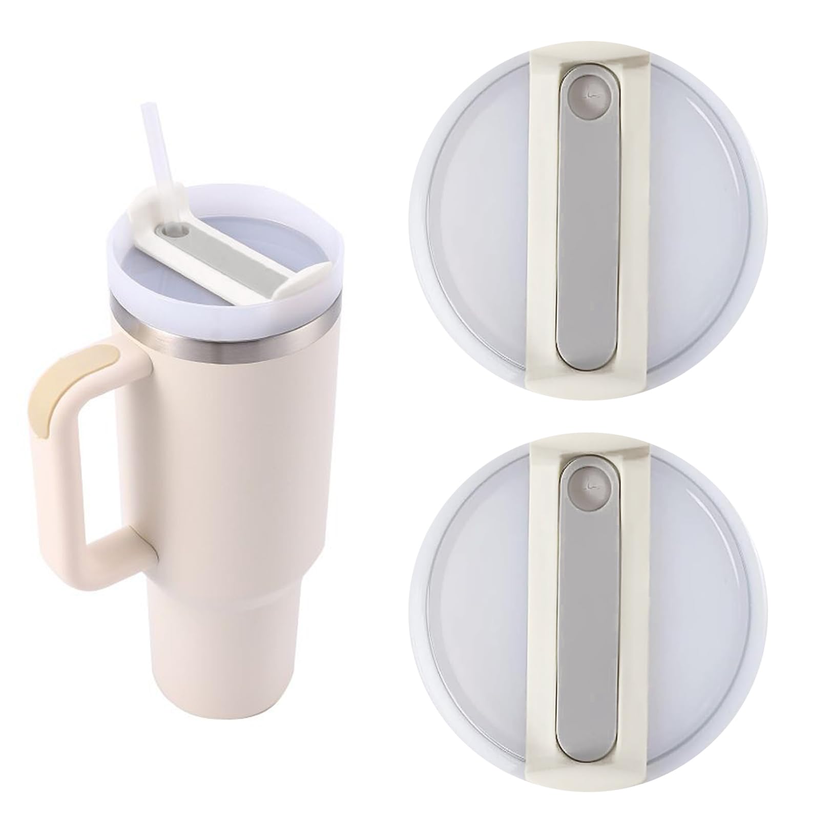 LIAMGUS 2pcs 40oz Tumbler Lids, Stanley Cup Accessories, Spill Proof & Splash Resistant, Replacement Cup Tumbler Compatible With Straw Hole, Drink Covers