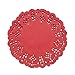 DECORA 3.5inch Round Red Lace Paper Doilies for Wedding Tableware Decoration, 100-Pack
