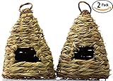 Woven Birdhouse 2 Pack: 10 Hive-Style. Ideal for Small Birds & Hummingbirds to Rest In. Bird Houses Are Made of Natural Fiber to Blend Into Your Garden. For Outside or Inside Decorative Use.