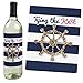 Big Dot of Happiness Last Sail Before the Veil - Nautical Bridal Shower and Bachelorette Party Gift for Women - Wine Bottle Label Stickers - Set of 4