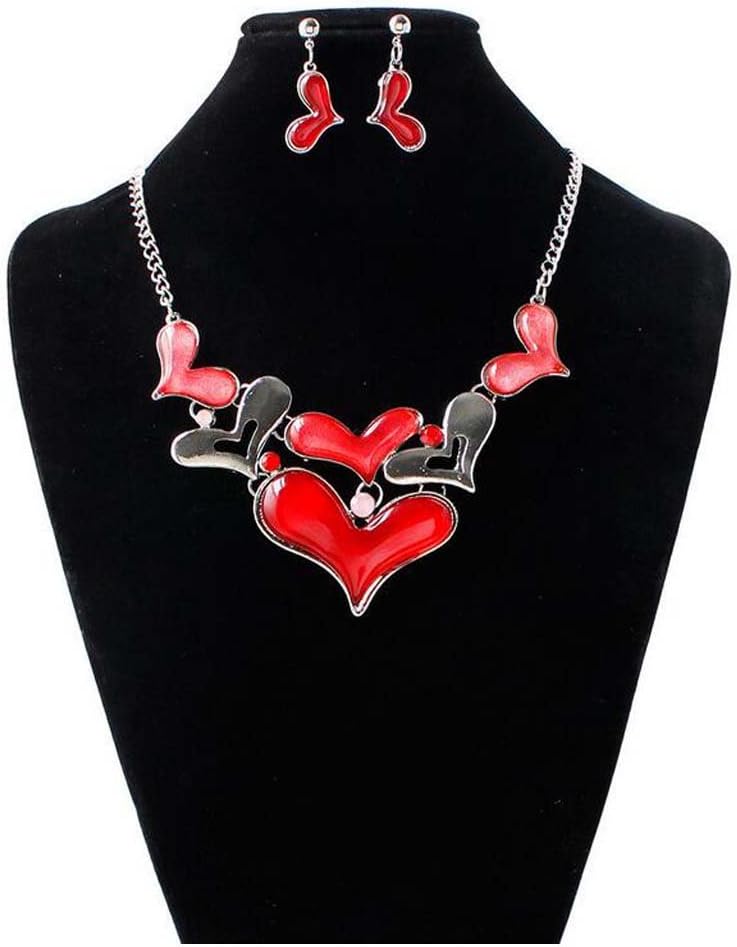 Luck Wang Woman's Unique New Fashion Loving Temperament Hollow Necklace Earrings Set