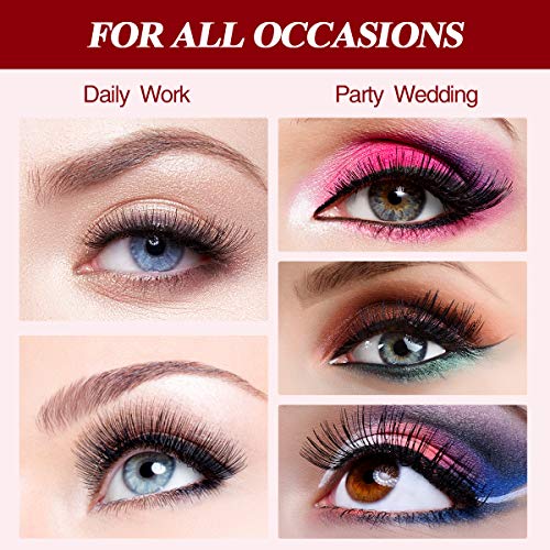Magnetic Eyeliner and Lashes Kit, Liaboe Reusable False EyeLashes, 10 Styles Soft Eyelashes with 2 Liquid Eyeliners and Tweezers, Long Lasting, Natural Look, No Glue