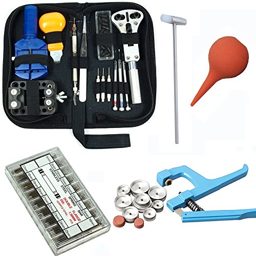 GVDOR 17 Piece Watch Repair Tool Kit Case Opener / Adjuster Link Remover / Professional Opener Spring Bars /Case