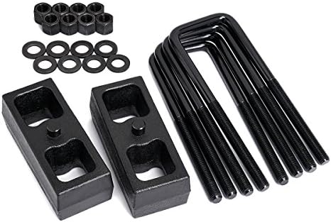 Heavy Metal Suspensions - Fits 1995-2018 Toyota Tacoma and 1999-2018 Toyota Tundra (2WD 4WD) 1.5" Rear Lift Blocks + Extended Plated U-Bolts High Strength Carbon Steel Lift Kit