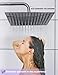 Premium Rain Shower Head 12 Inch Square Ultra-Thin Luxury Spa Experience, High Pressure Full Body Cover, Adjustable Rainfall Showerhead, Stainless Steel 304 Chrome Finish, Silicone Nozzles by Happy-li